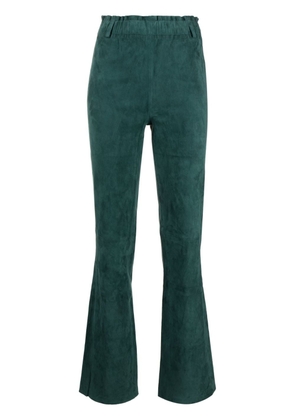 Arma flared leather trousers - Green