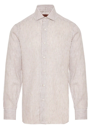 Barba striped linen shirt - Neutrals