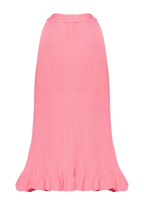 Semicouture halterneck ribbed-knit top - Pink