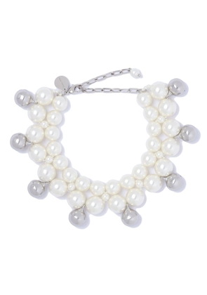 Simone Rocha White Bell pearl-embellished necklace - Silver