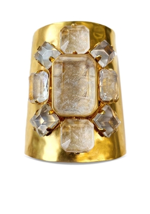 Goossens faceted-stone detail cuff - Gold