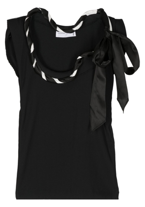 Toga scarf-detail ruffle-trim blouse - Black
