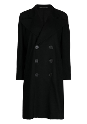 Yohji Yamamoto wool double-breasted coat - Black