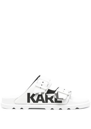 Karl Lagerfeld logo-debossed slides - White