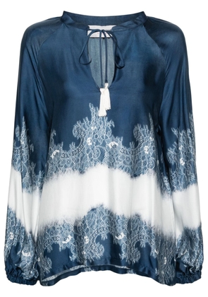 ERMANNO FIRENZE floral-lace printed blouse - Blue