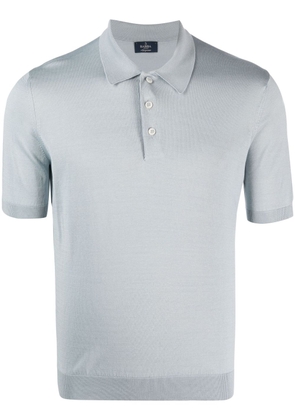 Barba short-sleeve silk polo shirt - Blue