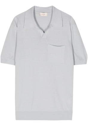 Altea fine-knit linen-blend polo shirt - Grey