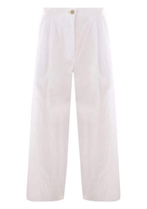 Dusan pleat-detail cotton trousers - White