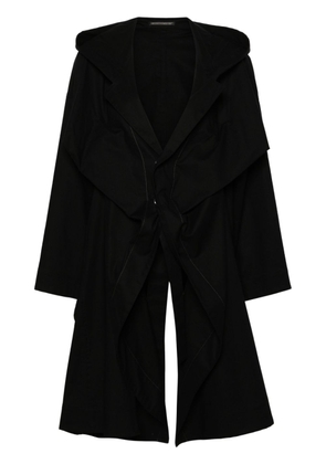Yohji Yamamoto hooded cotton coat - Black