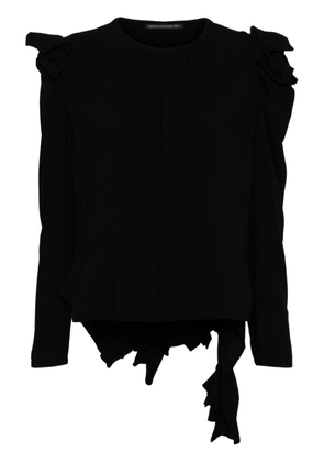 Yohji Yamamoto asymmetric long-sleeve top - Black