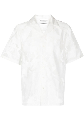 Taakk devoré-effect semi-sheer shirt - White