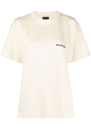 Balenciaga logo-print cotton T-shirt - Neutrals