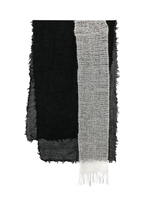 Yohji Yamamoto asymmetric-design wool-blend scarf - Black