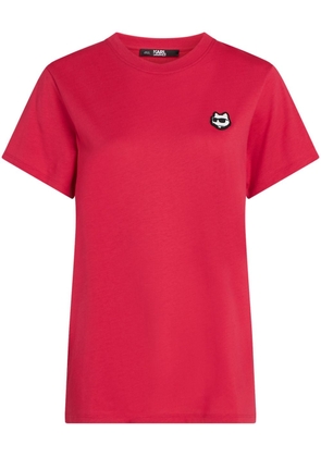 Karl Lagerfeld Ikonik logo-appliqué T-shirt - Red