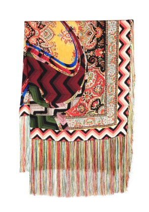 Pierre-Louis Mascia mix-print fringed scarf - Red