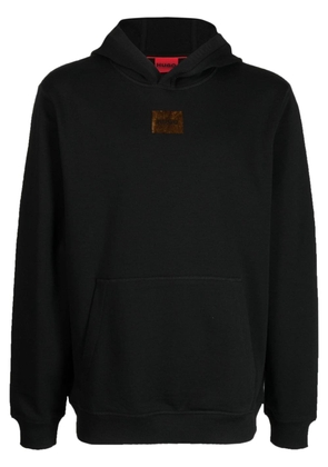 HUGO logo-print cotton hoodie - Black