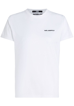 Karl Lagerfeld logo-embroidered organic-cotton T-shirt - White