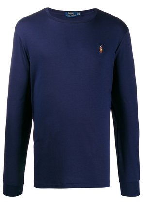 Polo Ralph Lauren logo embroidered long-sleeve T-shirt - Blue