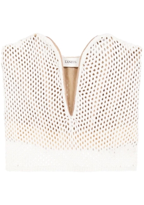 Laneus crochet-knit strapless top - White