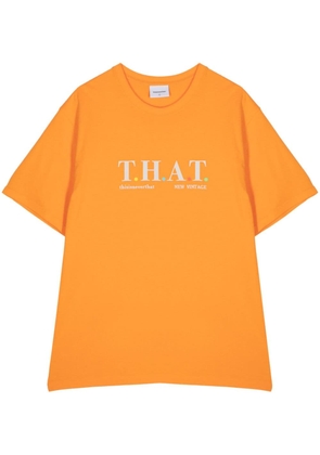 This Is Never That logo print cotton shirt - Orange