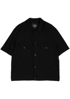 Man On The Boon. short sleeved buttoned jacket - Black