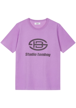 STUDIO TOMBOY logo-print cotton T-shirt - Purple