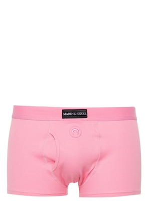 Marine Serre Crescent Moon-embroidered boxers - Pink