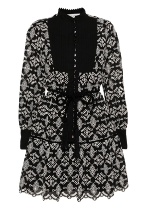 ERMANNO FIRENZE embroidered tied mini dress - Black