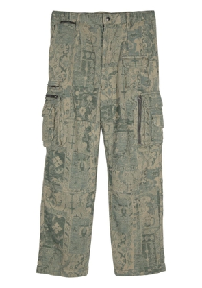 This Is Never That graphic-print cotton cargo pants - Green