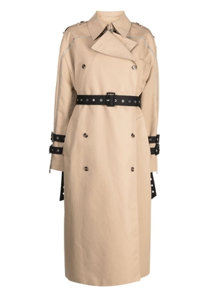 Rokh oversized belted-waist trench coat - Brown