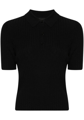 HERSKIND Dallas knitted polo top - Black