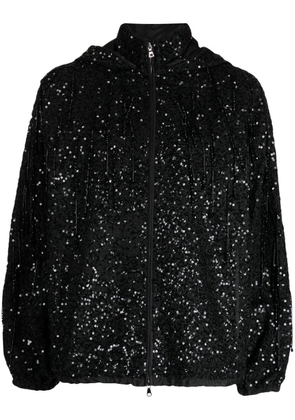 Dice Kayek sequin-embellished bomber jacket - Black