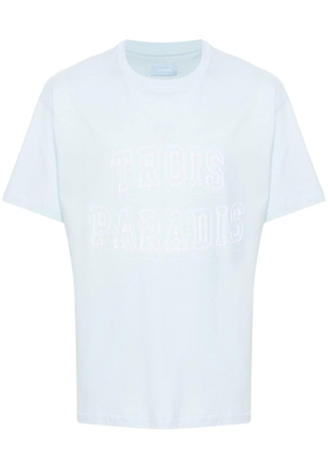 3PARADIS logo-embroidered cotton T-shirt - Blue
