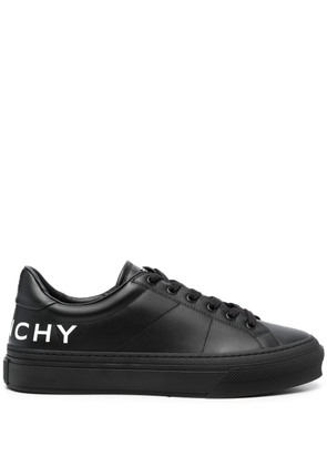 Givenchy logo-print leather sneakers - Black