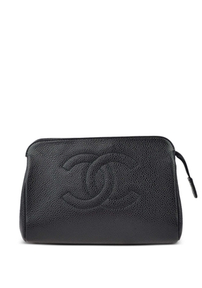 CHANEL Pre-Owned 2000 CC-embossed leather make-up bag - Black