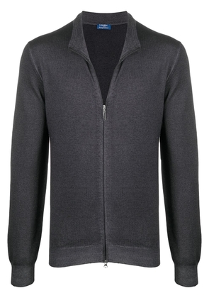 Barba virgin wool zip-front sweatshirt - Grey