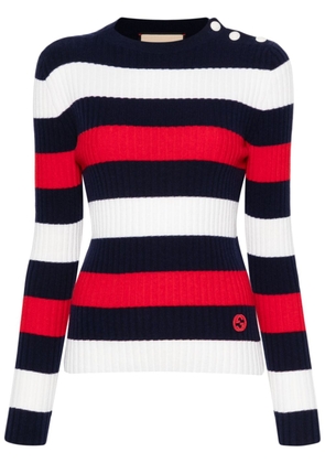 Gucci striped ribbed-knit jumper - White