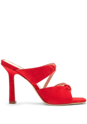 Scarosso Zoe 100mm suede mules - Red