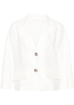 Peserico bead-embellished linen blazer - White