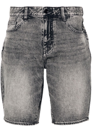 Armani Exchange bleach-effect denim shorts - Grey