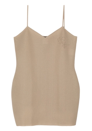 CHANEL Pre-Owned 2000s four-leaf clover motif camisole dress - Neutrals