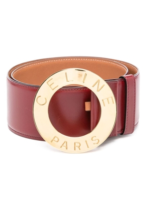 Céline Pre-Owned 1990s logo-engraved buckle leather belt - Red
