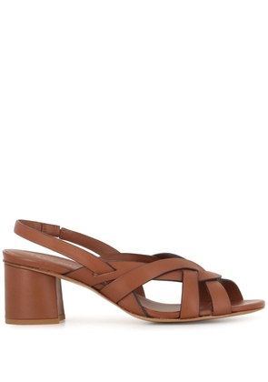 Del Carlo 65mm leather sandals - Brown