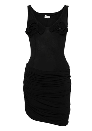 Magda Butrym floral-appliqué mini dress - Black