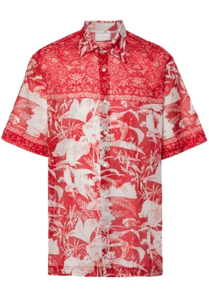 Pierre-Louis Mascia floral-print cotton shirt - Red