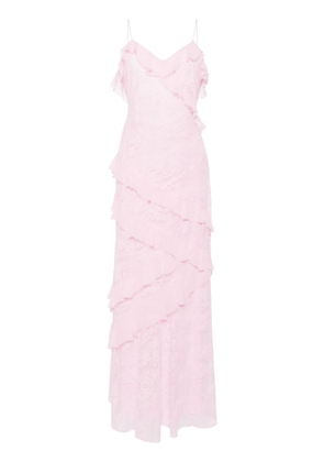 LoveShackFancy Rialto ruffle-detail silk dress - Pink
