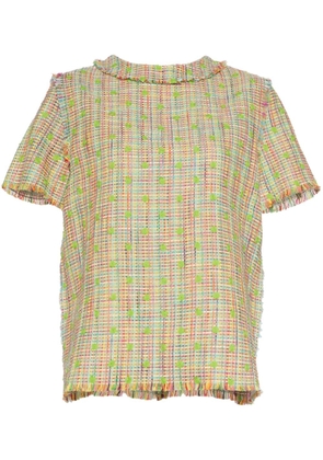 Isabel Sanchis short-sleeve tweed top - Green