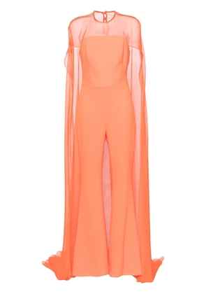 Isabel Sanchis cape-overlay silk jumpsuit - Orange