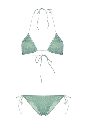 Oséree Lumière lurex triangle bikini - Green