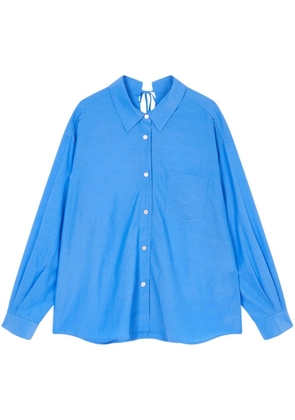 STUDIO TOMBOY rear-open long-sleeve shirt - Blue